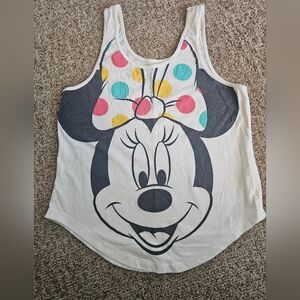 Disney Minnie Mouse Polka Dot Tank Top - Cream. Gently Used